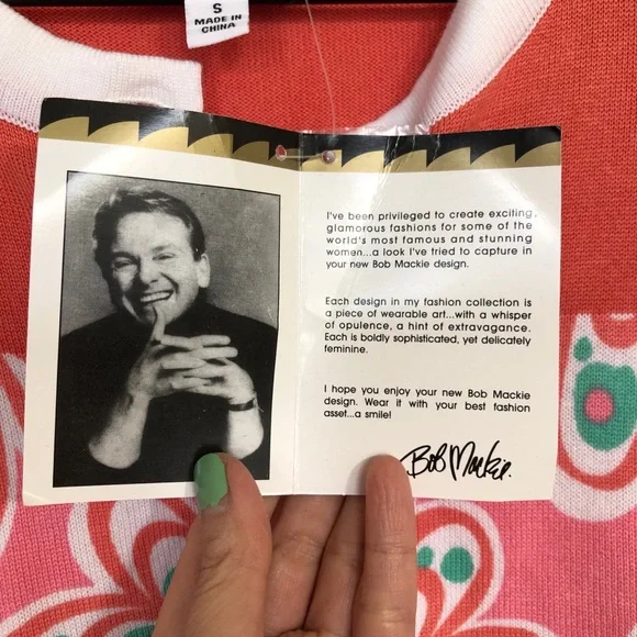 NWT Bob Mackie Floral Mod cardigan Pink Small - Picture 9 of 11